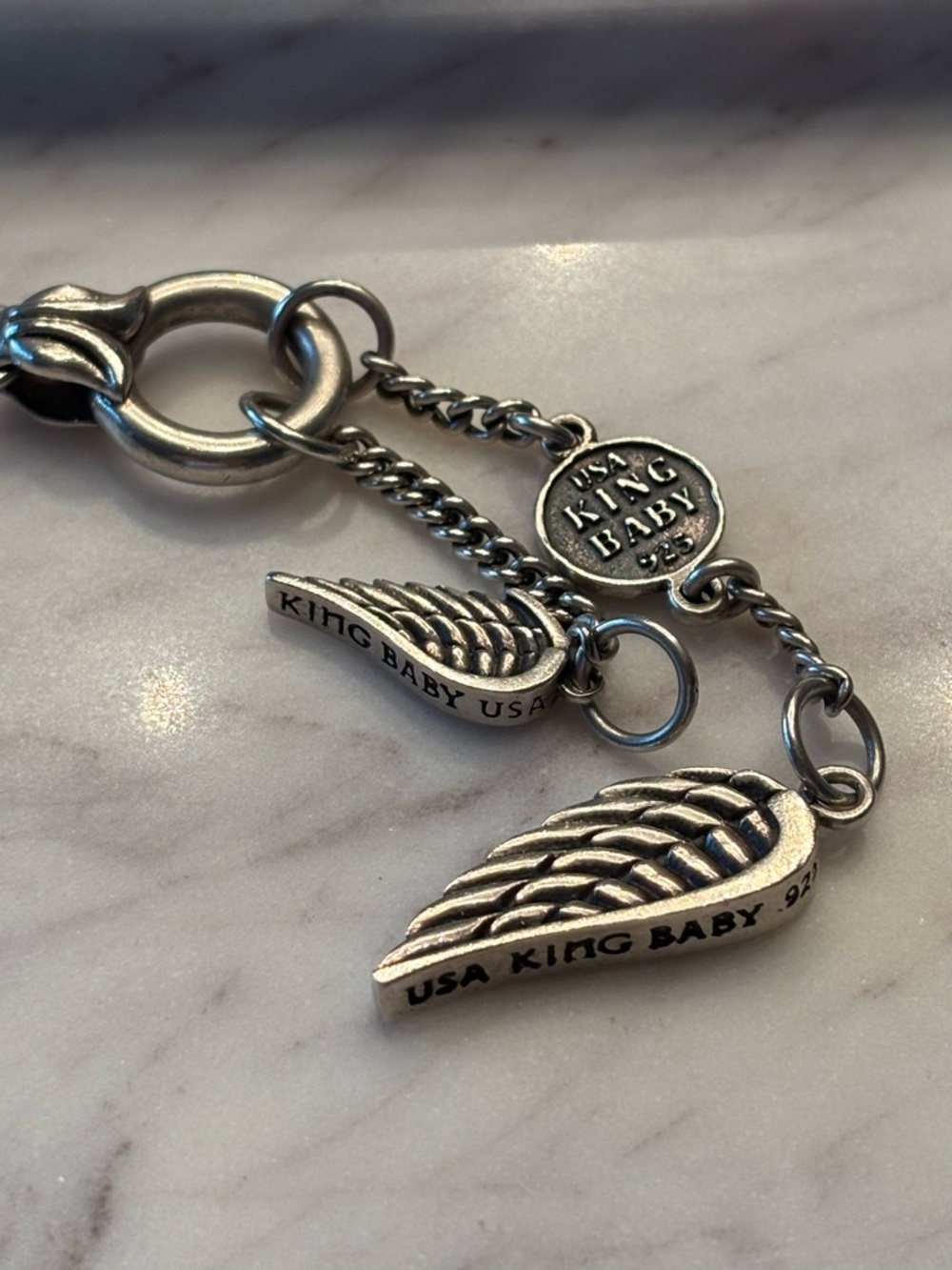 King Baby Studio Silver Wing Charm